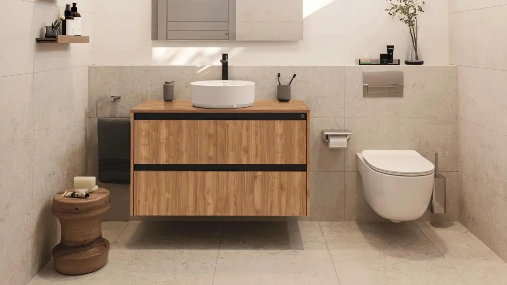 mueble de baño suspendido, baño reformado en Murcia